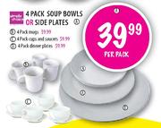 Simple Choice 4 Pack Soup Bowls Or Side Plate