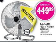 Logik Hi Velocity Floor Fan - 45cm