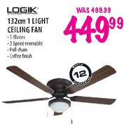 Logik 1 Light Ceiling Fan - 132cm