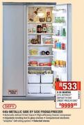Defy Metallic Side-By-Side Fridge/Freezer-640ltr