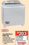 Defy Metallic Twin Tub-13kg