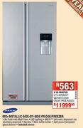 Samsung Metallic Side-By-Side Fridge/Freezer-660ltr