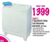 Defy White Twin Tub Washing Machine-7.5kg(DTT166)