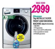 Hisense Metallic Silver Front Load Washing Machine-7kg(XQG70-SH1014S)
