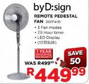 By D:Sign Remote Pedestal Fan