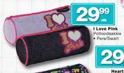I Love Pink Potloodsakkie Pers/Swart-Elk