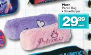 Plush Pencil Bag Pink/Purple-Each