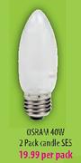 Osram 2 pack Candle SES