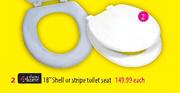 18" Shell Or Stripe Toilet Seat-Each
