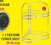 2 tier Wire Corner Shelf-Each