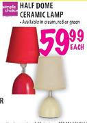 Simple Choice Half Dome Ceramic Lamp-Each