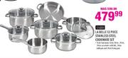LA Belle Stainless Steel Cookware Set-12Pcs.