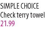 Simple Choice Check Terry Towel