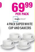 Super White Cup And Saucers-4's Per Pack