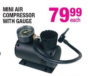 Mini Air Compressor With Gauge-Each