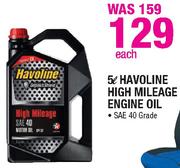 Havoline High Mileage Engine Oil-5L Each