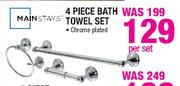 Mainstays 4 Piece Bath Towel Set