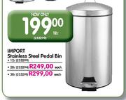 Import Stainless Steel Pedal Bin-12L
