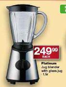 Platinum Jug Blender with Glass Jug-1.5Ltr