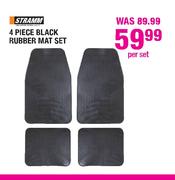 Stramm 4 Piece Black Rubber Mat Set-Per Set