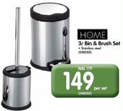 Home 3L Bin & Brush Set-Per Set