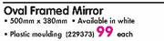 Oval Framed Mirror-Each