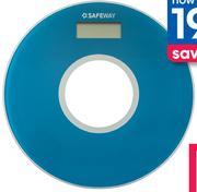 Safeway Round Glass Digital Scale White Or Teal-Each