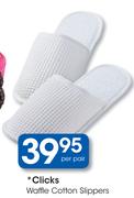 Clicks Waffle Cotton Slippers-Per Pair