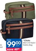 Clicks Men's Kit Nylon Toiletry Bag-Each