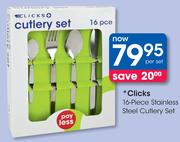 Clicks 16 Piece Stainless Steel Cutlery Set-Per Set