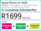 Apple iPhone 5s 16GB On Completely Unlimited Plan