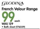 Glodina French Velour Range Bath Sheet-Each