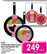 T-Fal 2 Pack Non Stick Frying Pan And Spatula Set-Per Set