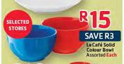 Le Cafe Solid Colour Bowl Assorted-Each