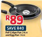 1PnP Crepe Pan 24cm And Egg Pan 14cm