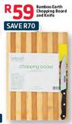 Bamboo Earth Chopping Board And Knife