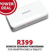 Romoss 5200MAH Powerbank For Smartphones & Tablets