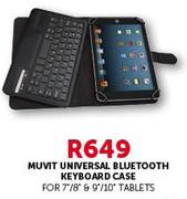 Muvit Universal Bluetooth Keyboard Case For 7"/8" & 9"/10" Tablets