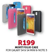 Muvit Folio Case For Galaxy S4 & S4 Mini & Note3