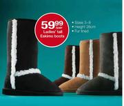 Ladies Tall Eskimo Boots Sizes-3-8/Height-28cm-Per Pair