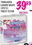 Twinsaver Luxury White 2 Ply Toilet Tissue-9's