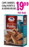 Cape Cookies Honey & Almond Rusks-500g