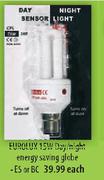 Eurolux Day/Night Energy Saving Globe-15W Each