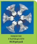 Eurolux 6 Pack Halogen GU10-50W Per Pack