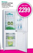Hisense White Bottom Freezer/Fridge-220Ltr