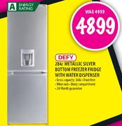 Defy Metallic Silver Bottom Freezer Fridge with Water Dispenser-284Ltr