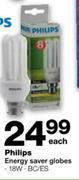 Philips Energy Saver Globes-Each