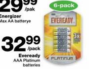Eveready AAA Platinum Batteries 6 Pack-Per Pack