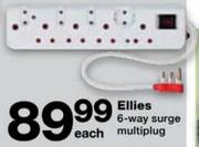 Ellies 6-Way Surge Multiplug-Each