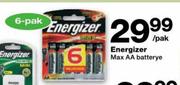 Energizer Max AA Batterye 6 pack-Per Pack